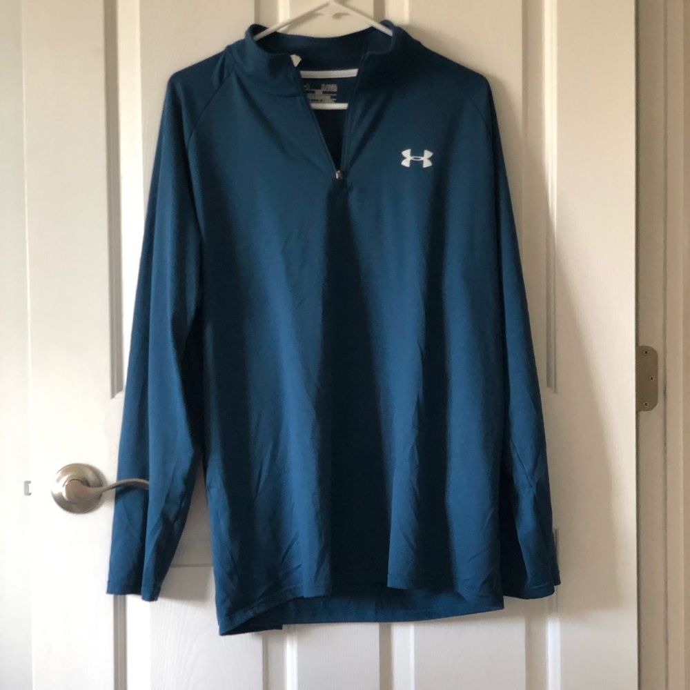 Blue 1/4 zip men’s Under Armour shirt